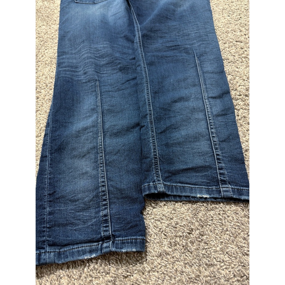 Diesel Krooley Jeans Mens 38x32 Denim Sweat Pants Blue Dark Wash Distressed - Picture 9 of 16